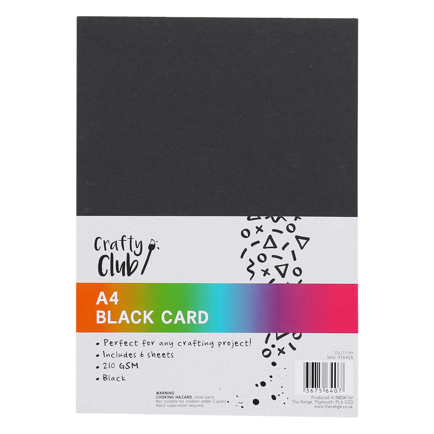 Crafty Club Black Card A4