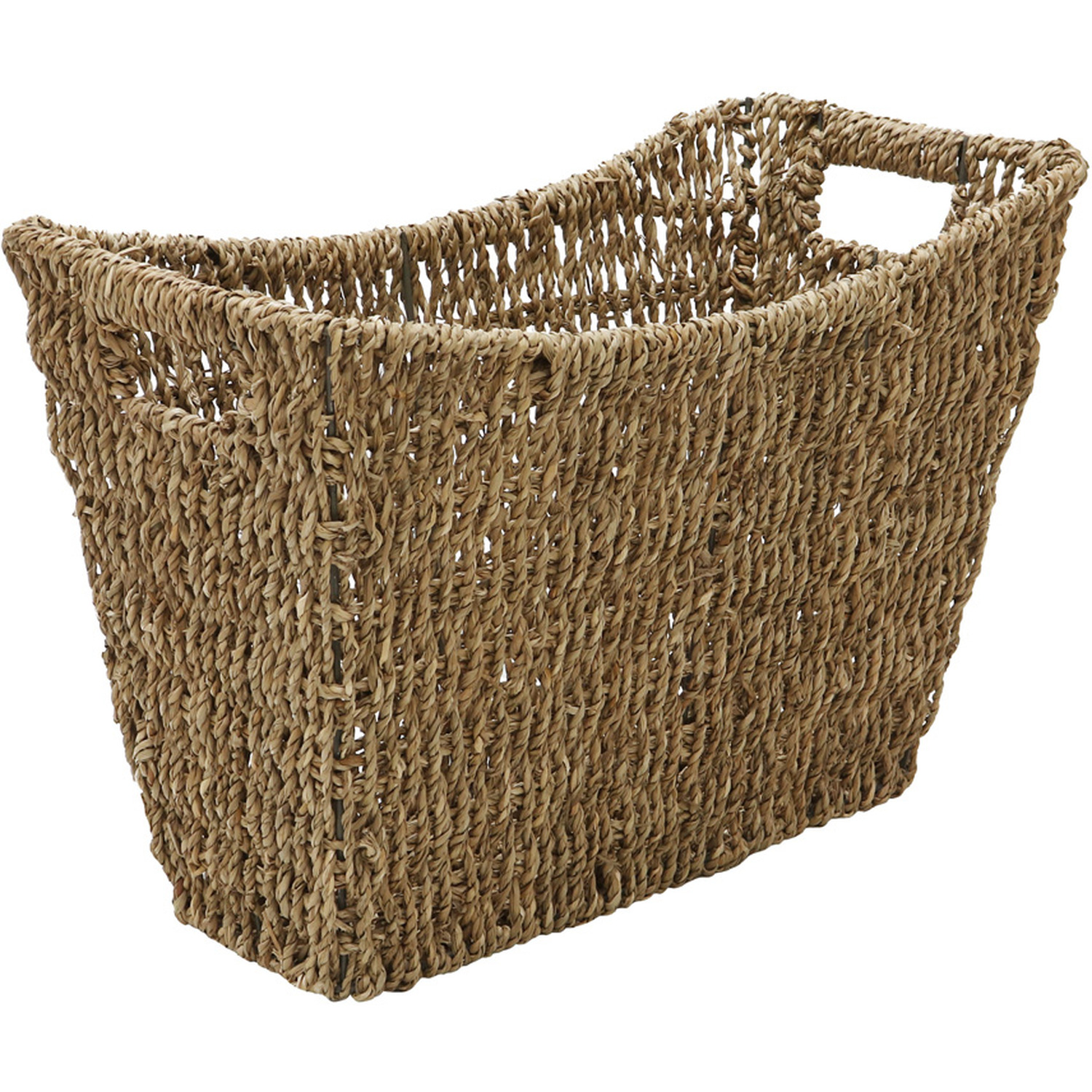 Seagrass Newspaper Magazine Storage Rack - Yellow