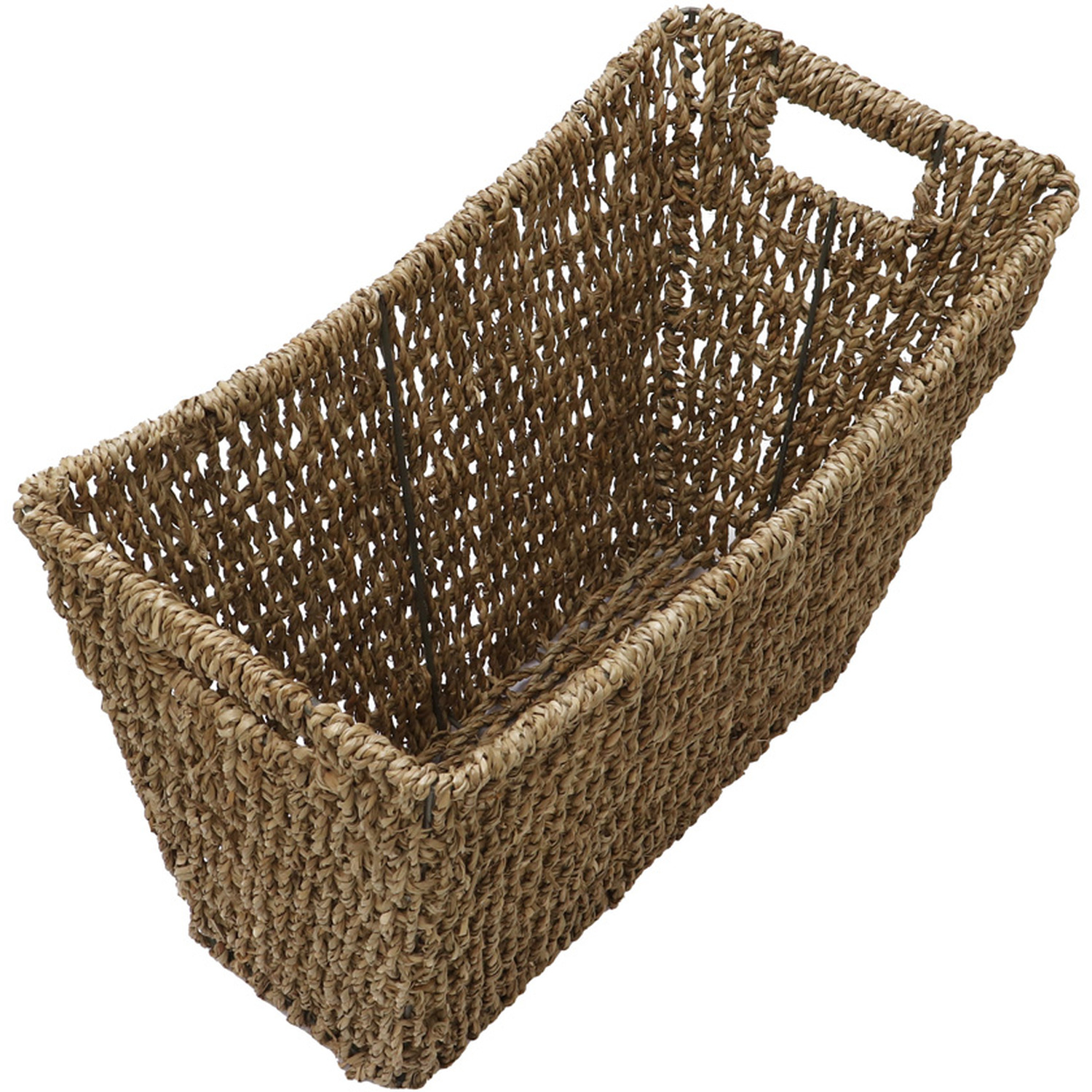 Seagrass Newspaper Magazine Storage Rack - Yellow