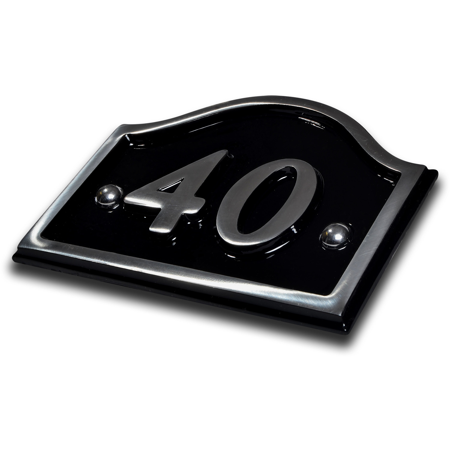 Aluminium Bridge House Number 40 - Black