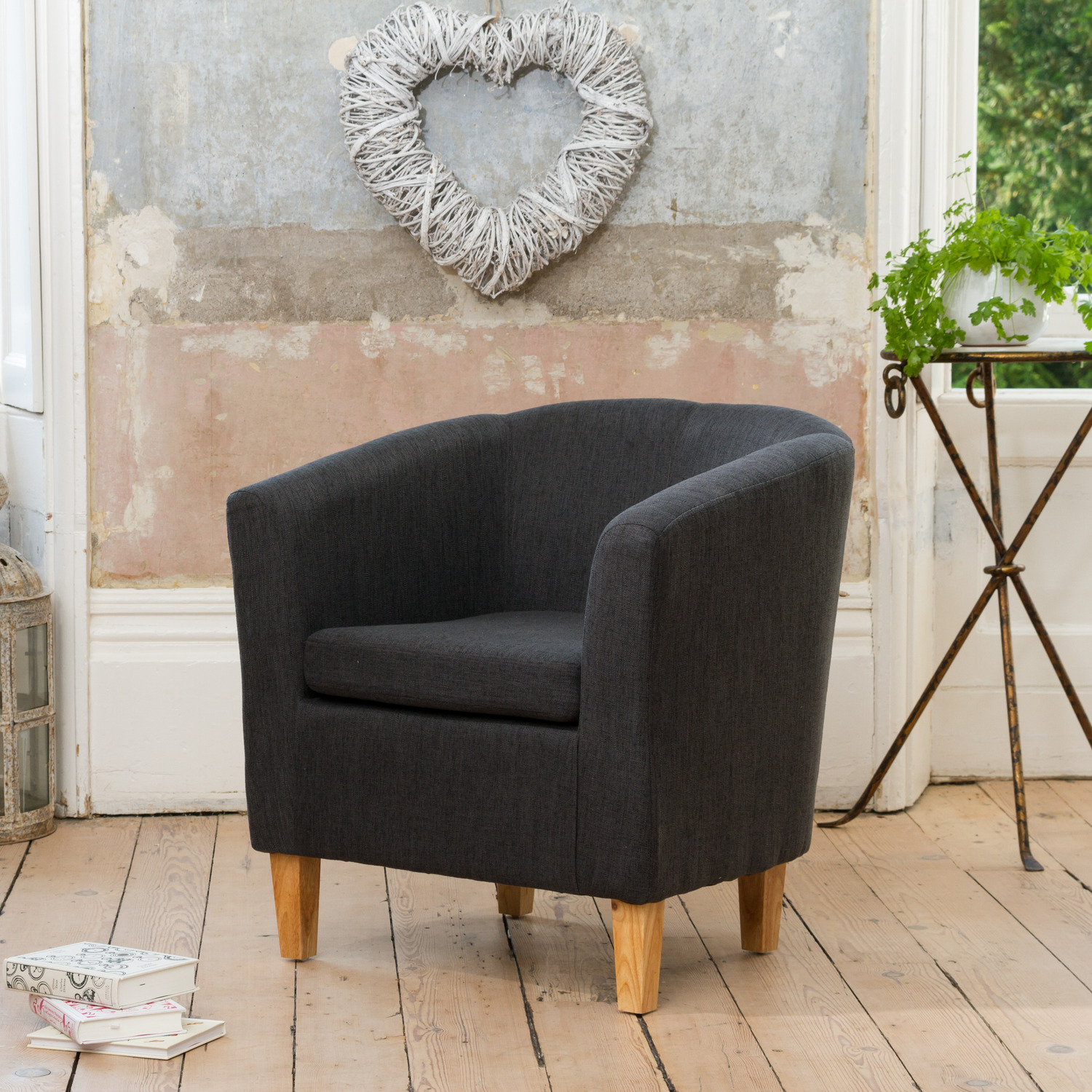 Alderwood 68cm Wide Fabric Tub Chair Armchair 3 Alderwood 68cm Wide Fabric Tub Chair Armchair