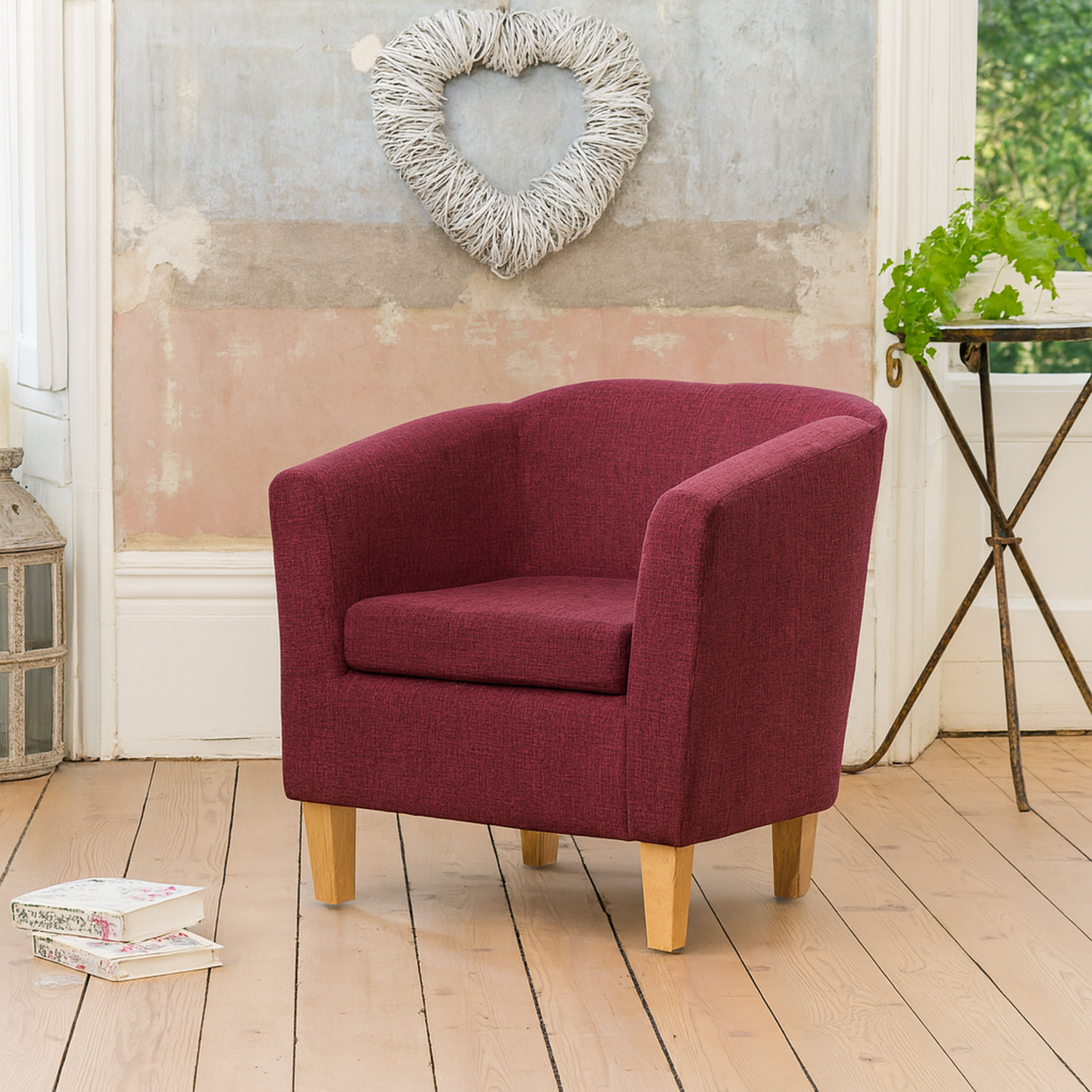 Alderwood 68cm Wide Fabric Tub Chair Armchair 4 Alderwood 68cm Wide Fabric Tub Chair Armchair