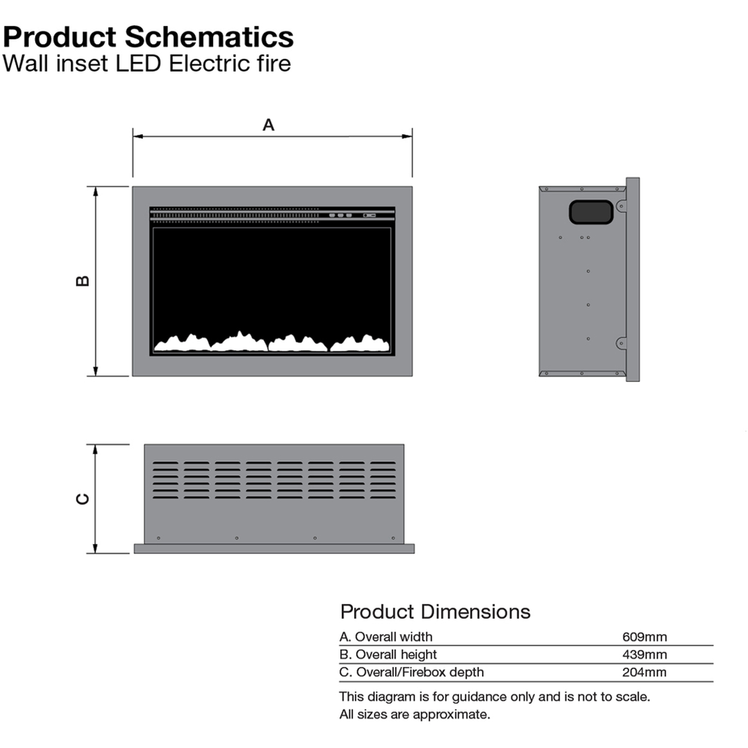 Focal Point Medford LED Electric Inset Fire 4 Focal Point Medford LED Electric Inset Fire