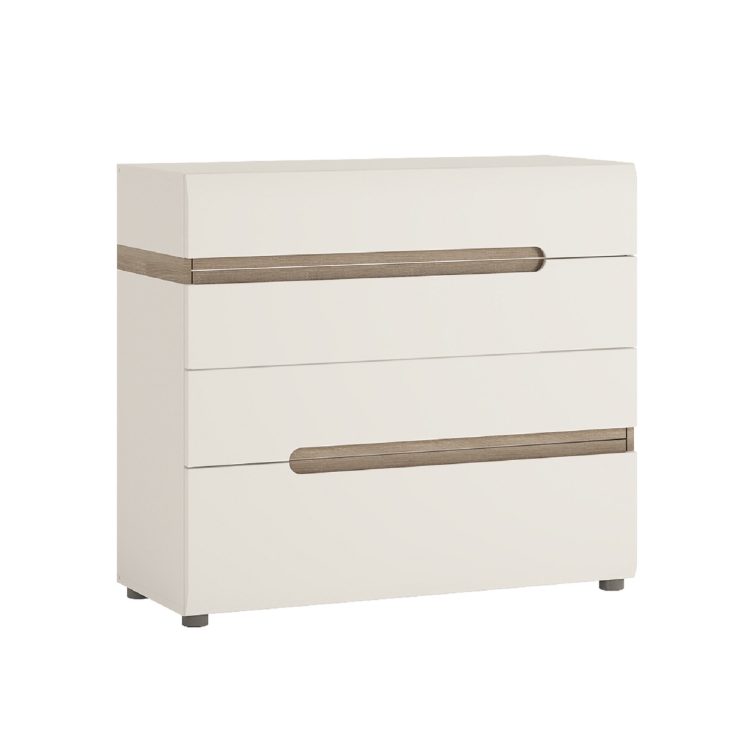 Jonas & James Lecce Four Drawer Chest - White and Oak