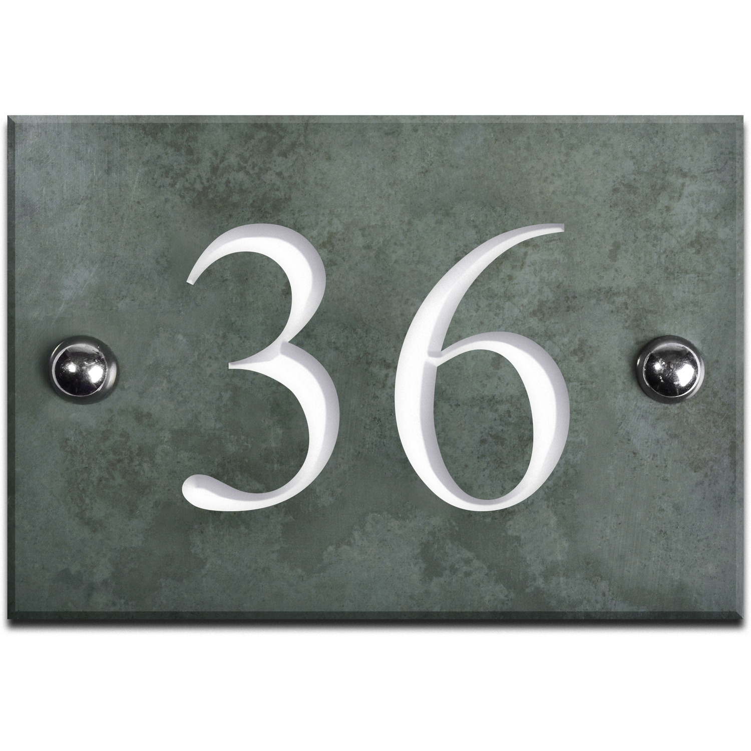 Green Slate House Number 36 - Smoky Green