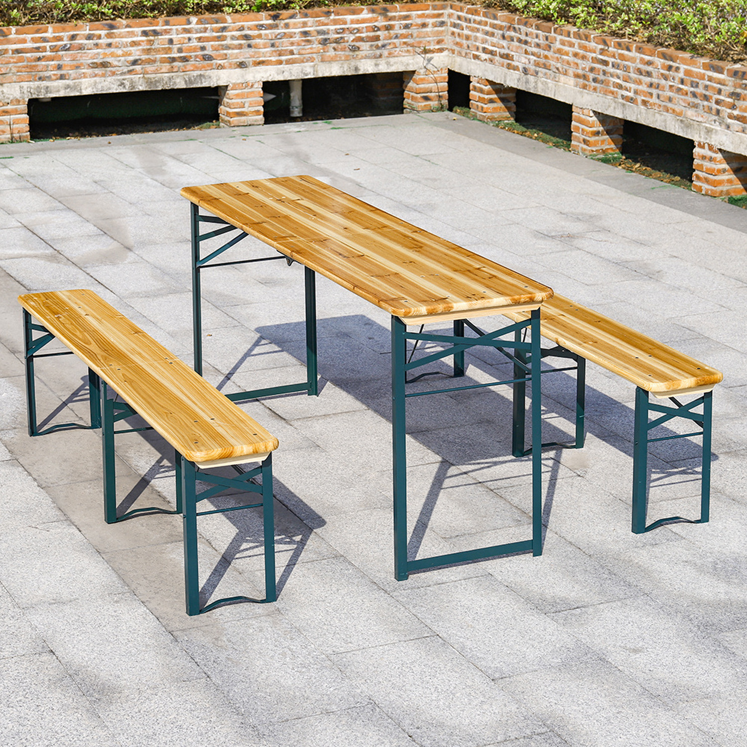Wood Folding Table Benches Outdoor