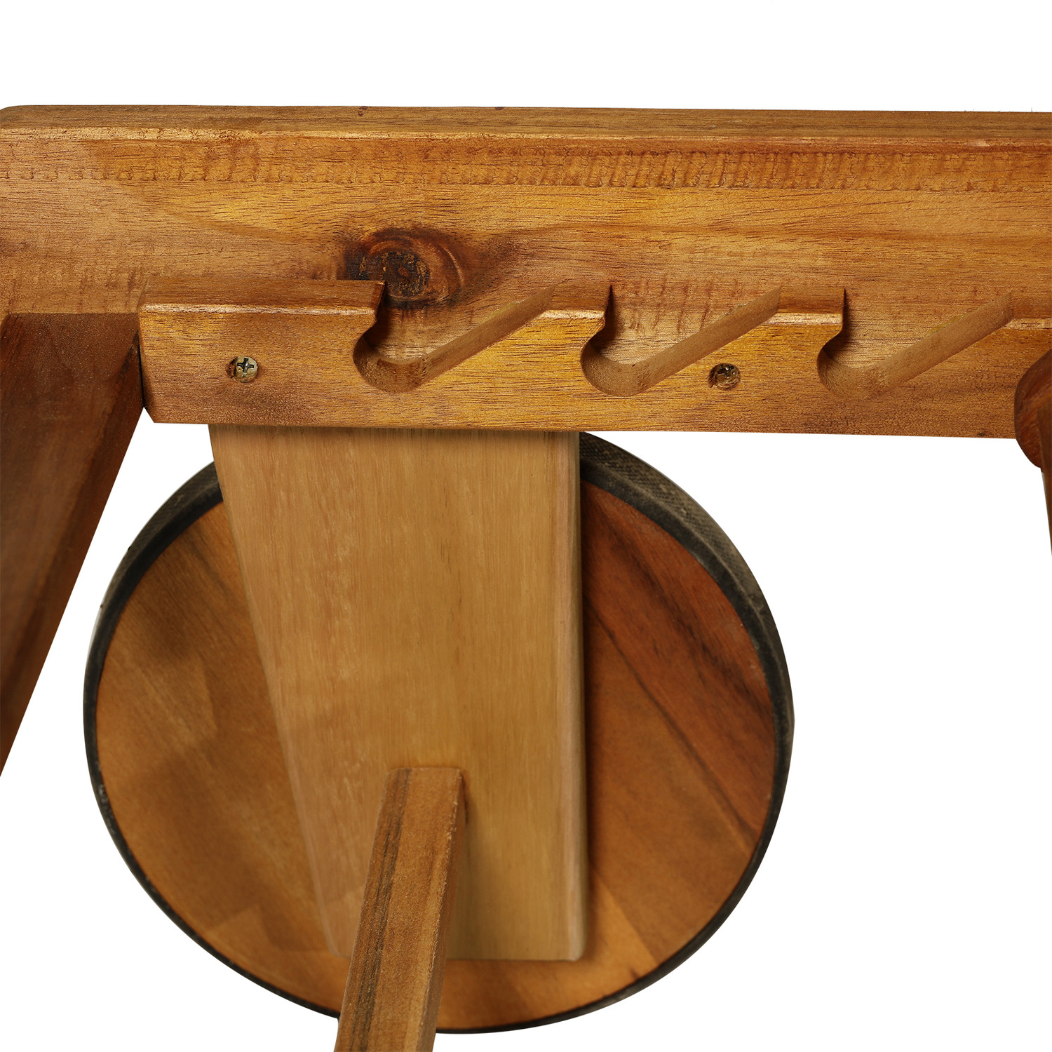 Outsunny Outdoor Texteline Chaise Sun Lounger Acacia Wood - Natural White 4 Outsunny Outdoor Texteline Chaise Sun Lounger Acacia Wood - Natural White