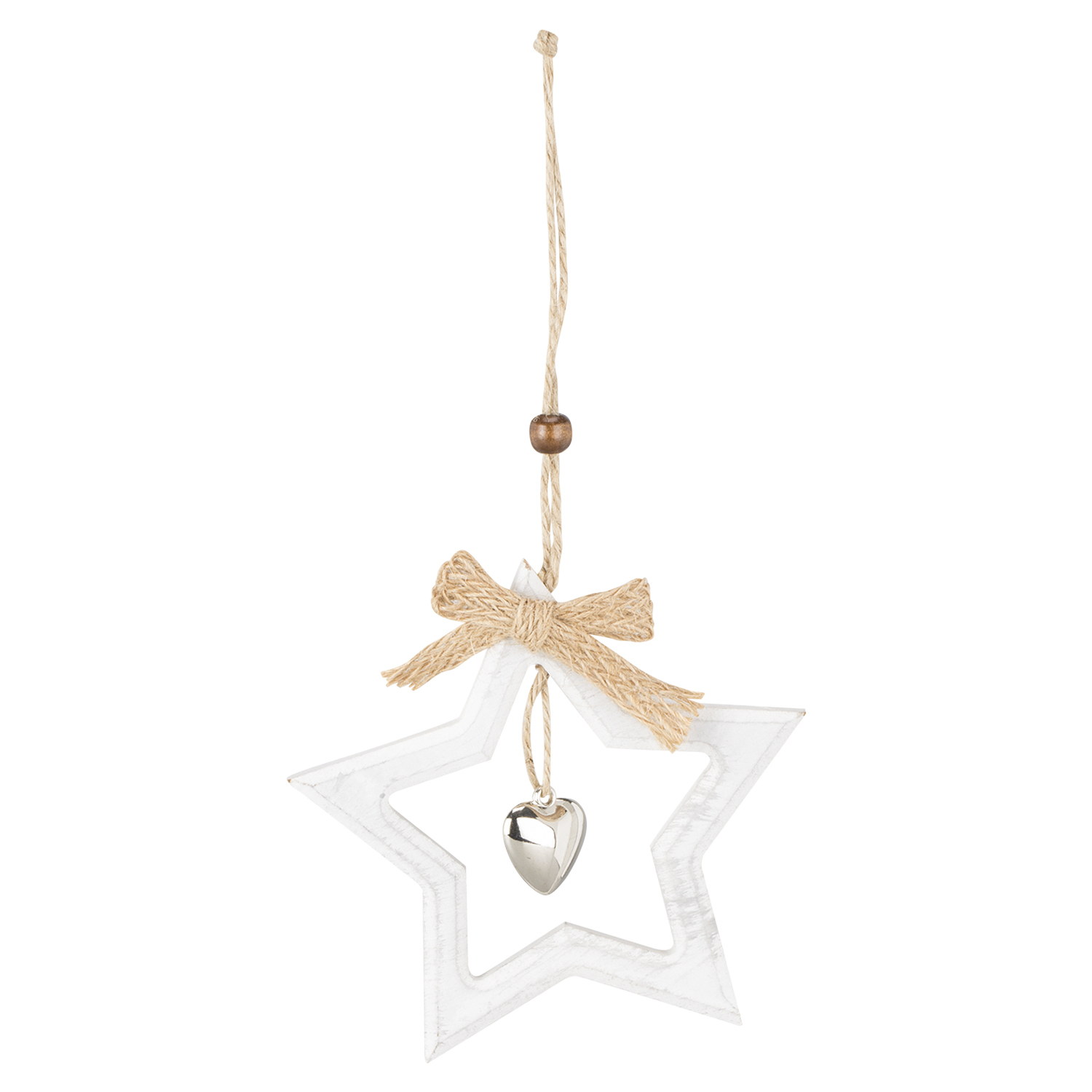 Christmas Hanging Star with Heart Droplet