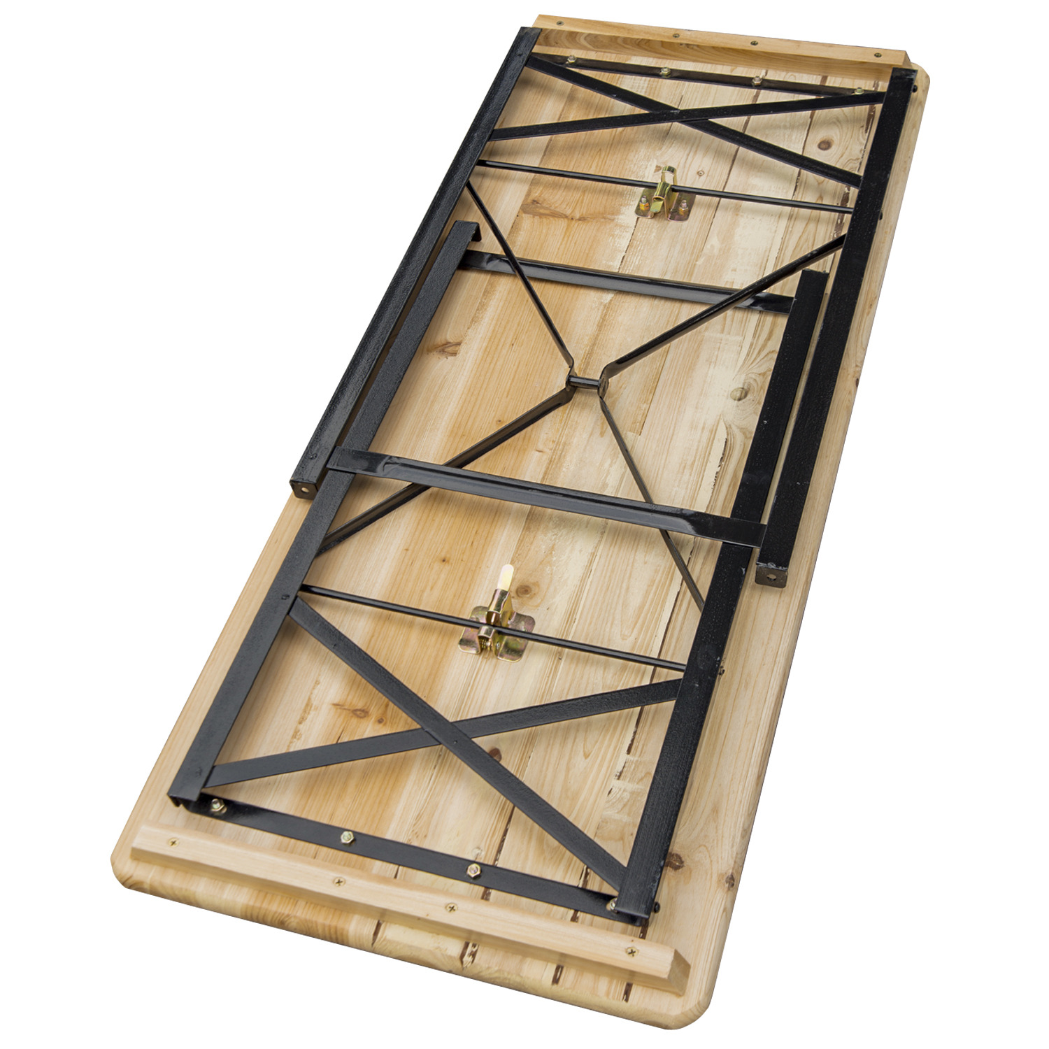 Outsunny Portable Folding Picnic Table and Bench Set - Black, Natural Wood 4 Outsunny Portable Folding Picnic Table and Bench Set - Black, Natural Wood