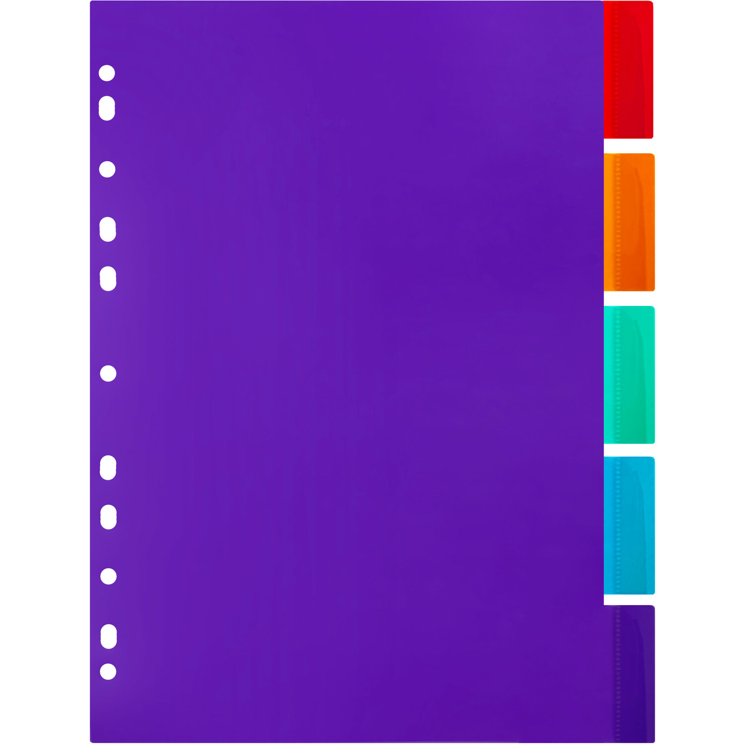 Pack of Five Plastic Tab Dividers