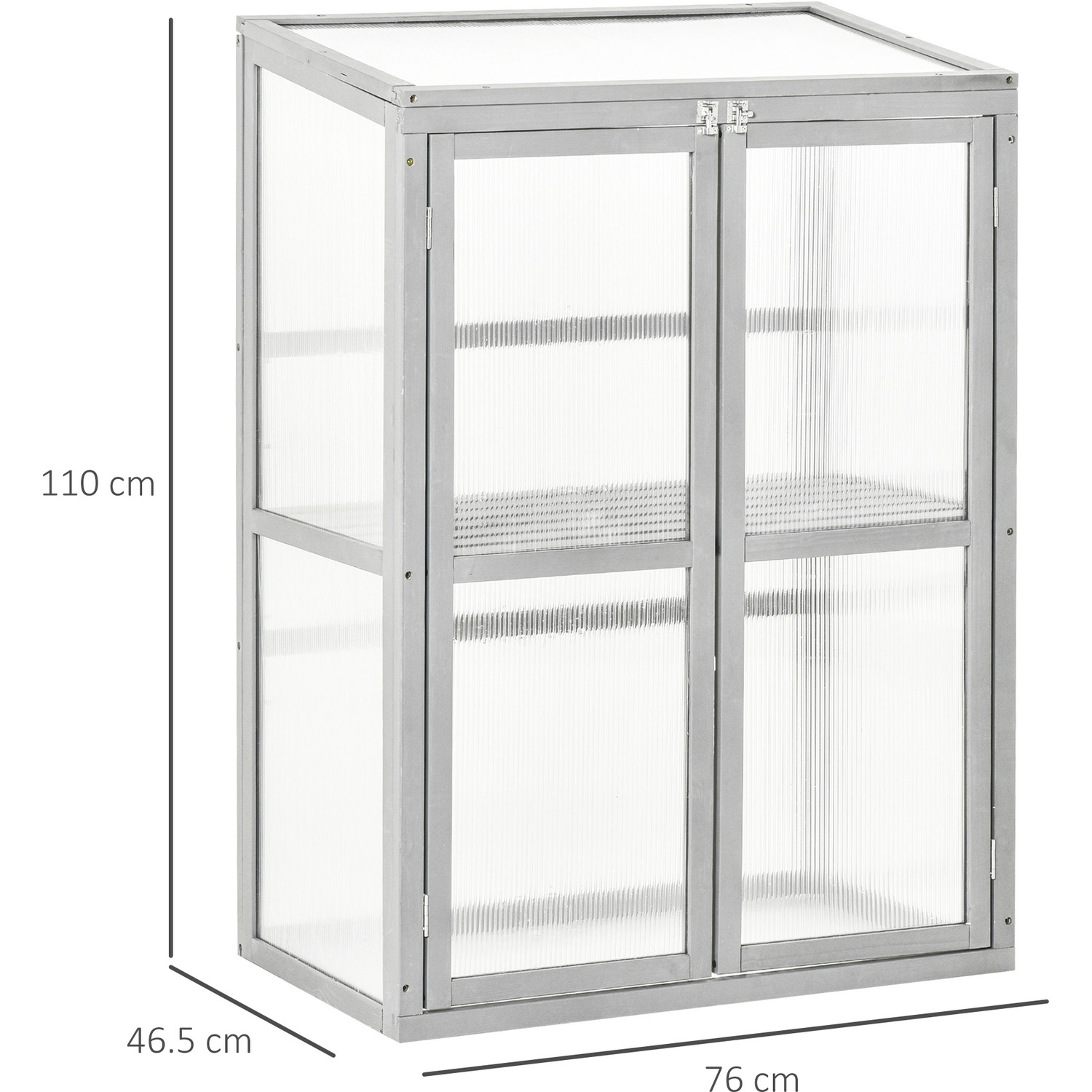 Outsunny Garden Polycarbonate Cold Frame Greenhouse - Grey