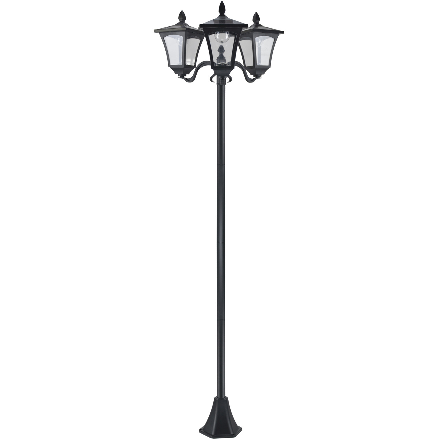 Outsunny Garden Solar Light with Base Bollard Lamp - Black