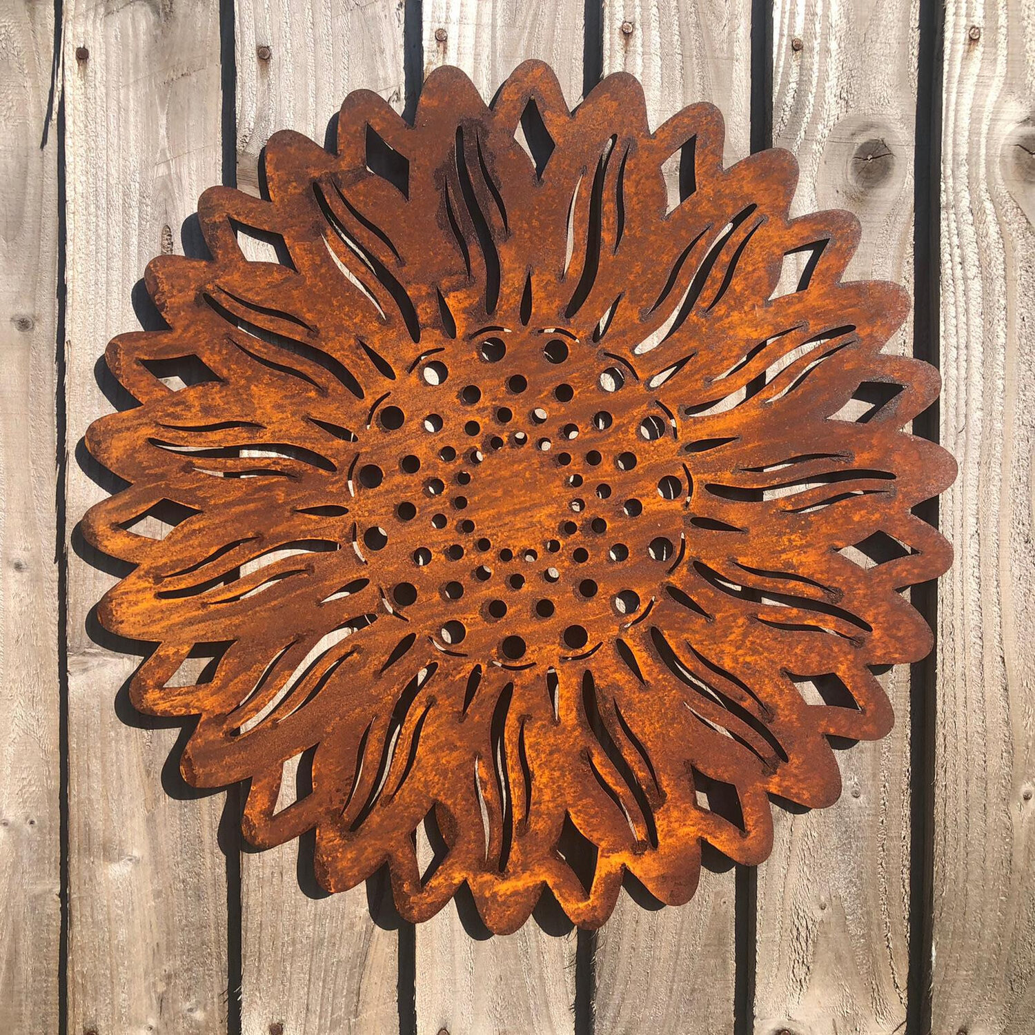 Sunflower Garden Decoration , Rusty Metal Feature , Wall Art , Unique Gift - Rusted