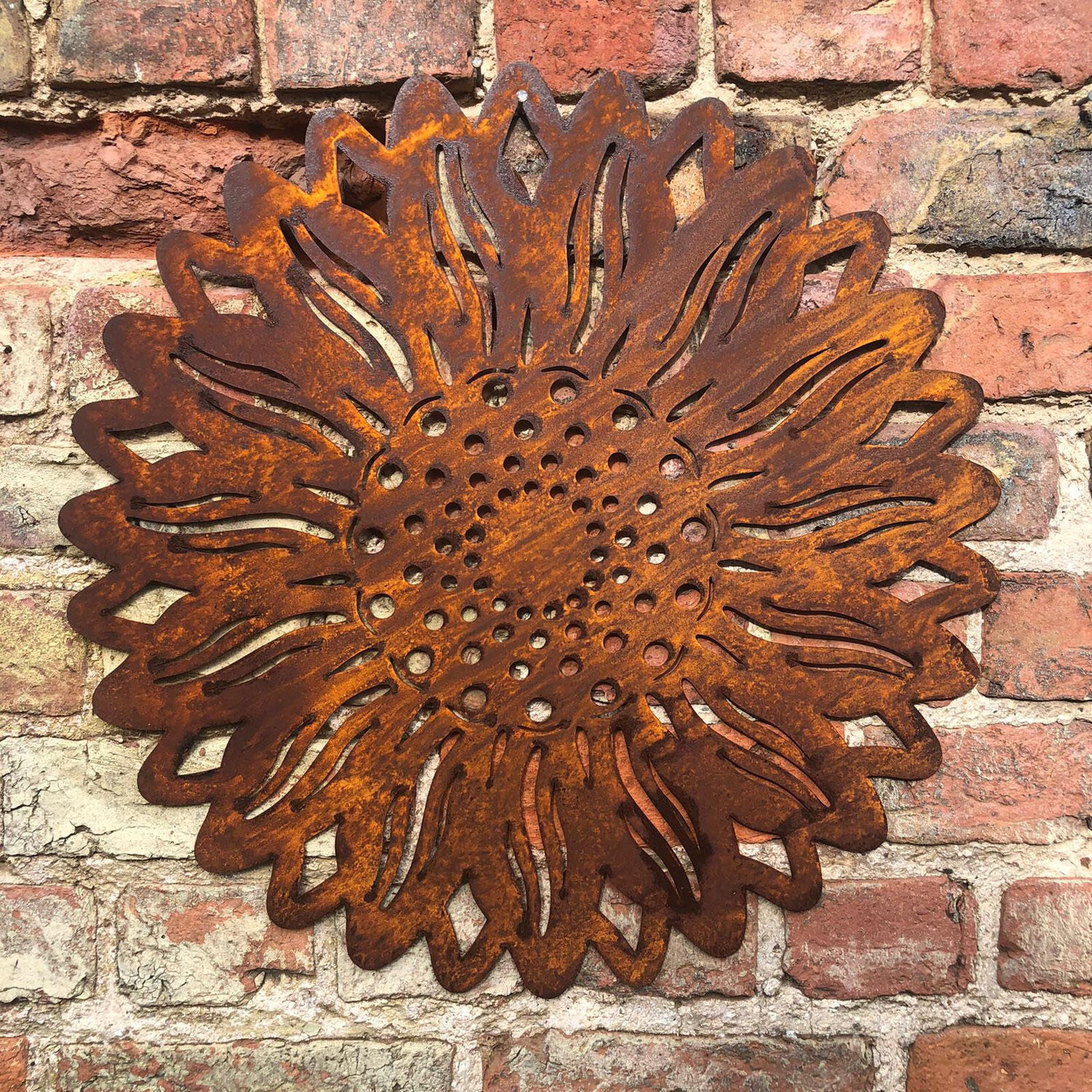 Sunflower Garden Decoration , Rusty Metal Feature , Wall Art , Unique Gift - Rusted 3 Sunflower Garden Decoration , Rusty Metal Feature , Wall Art , Unique Gift - Rusted