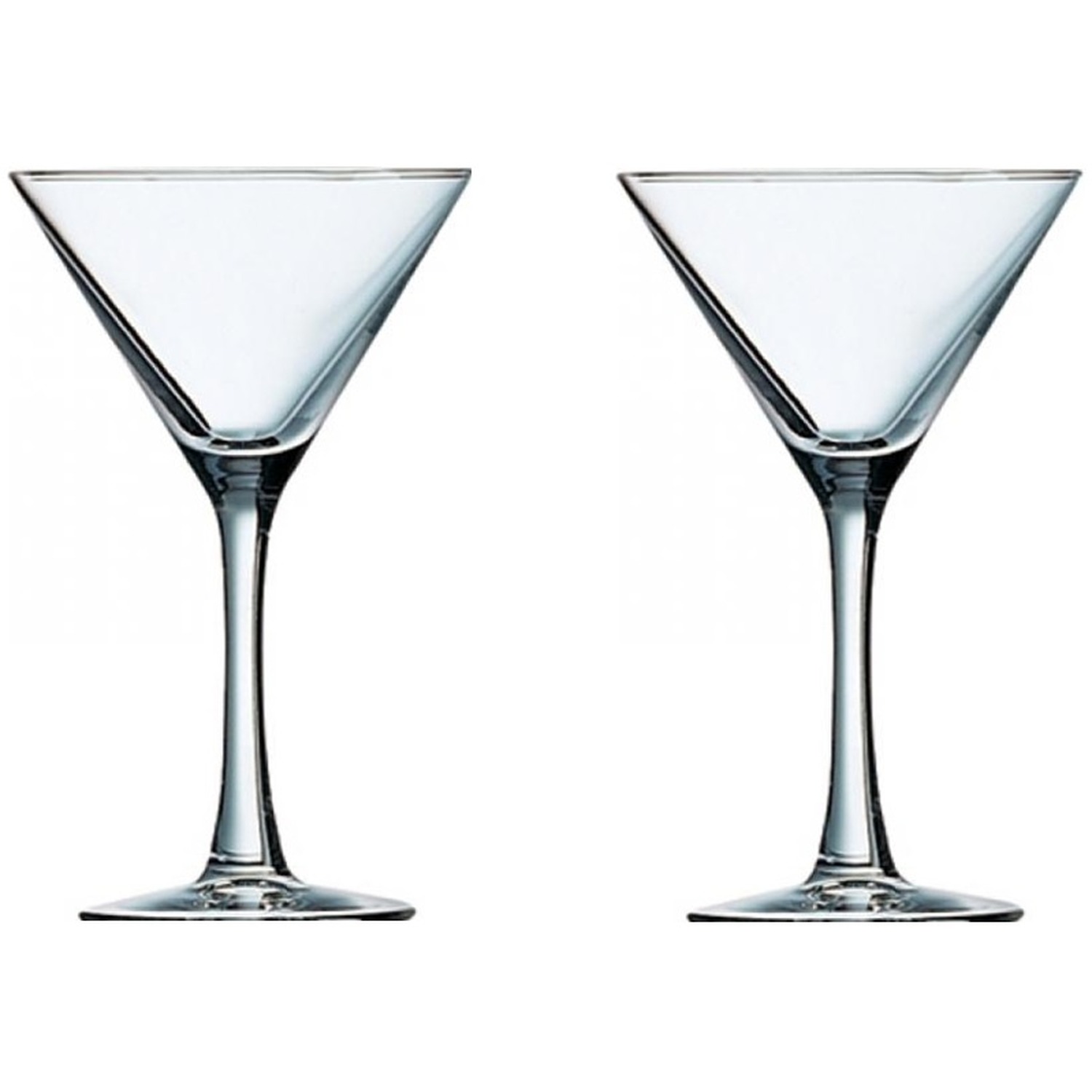 Set Of 2 Luminarc Seattle Martini Glass Clear Cocktail Drinking Glass - Neutral