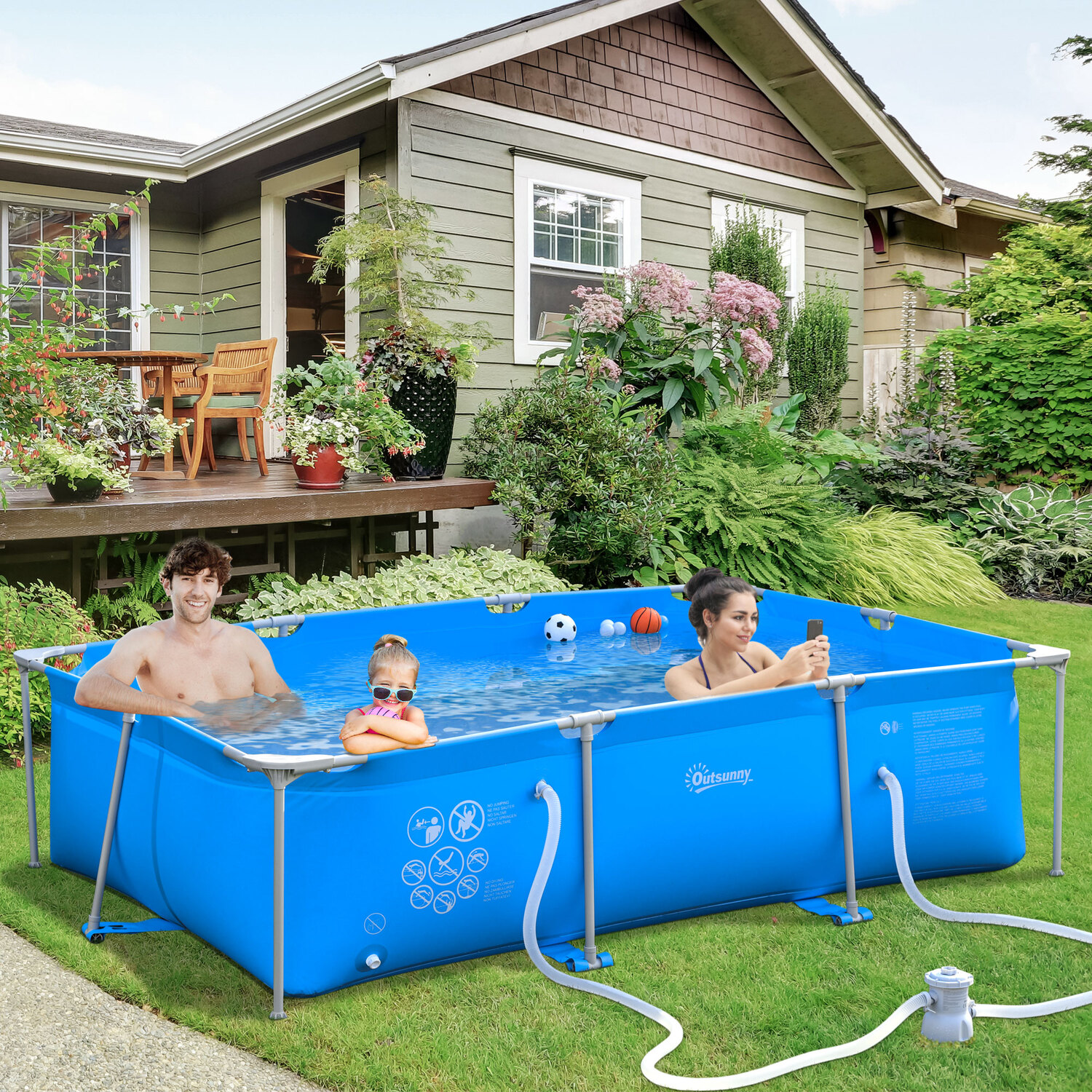 Outsunny Steel Frame Swimming Pool