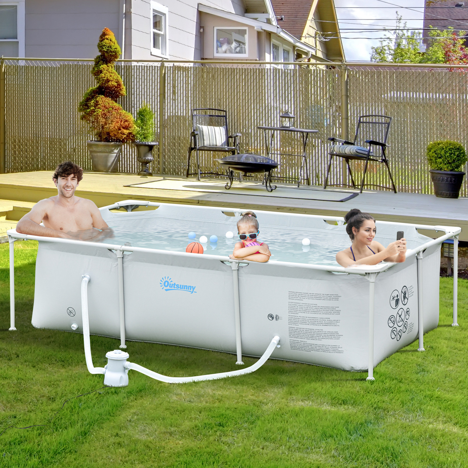 Outsunny Steel Frame Swimming Pool