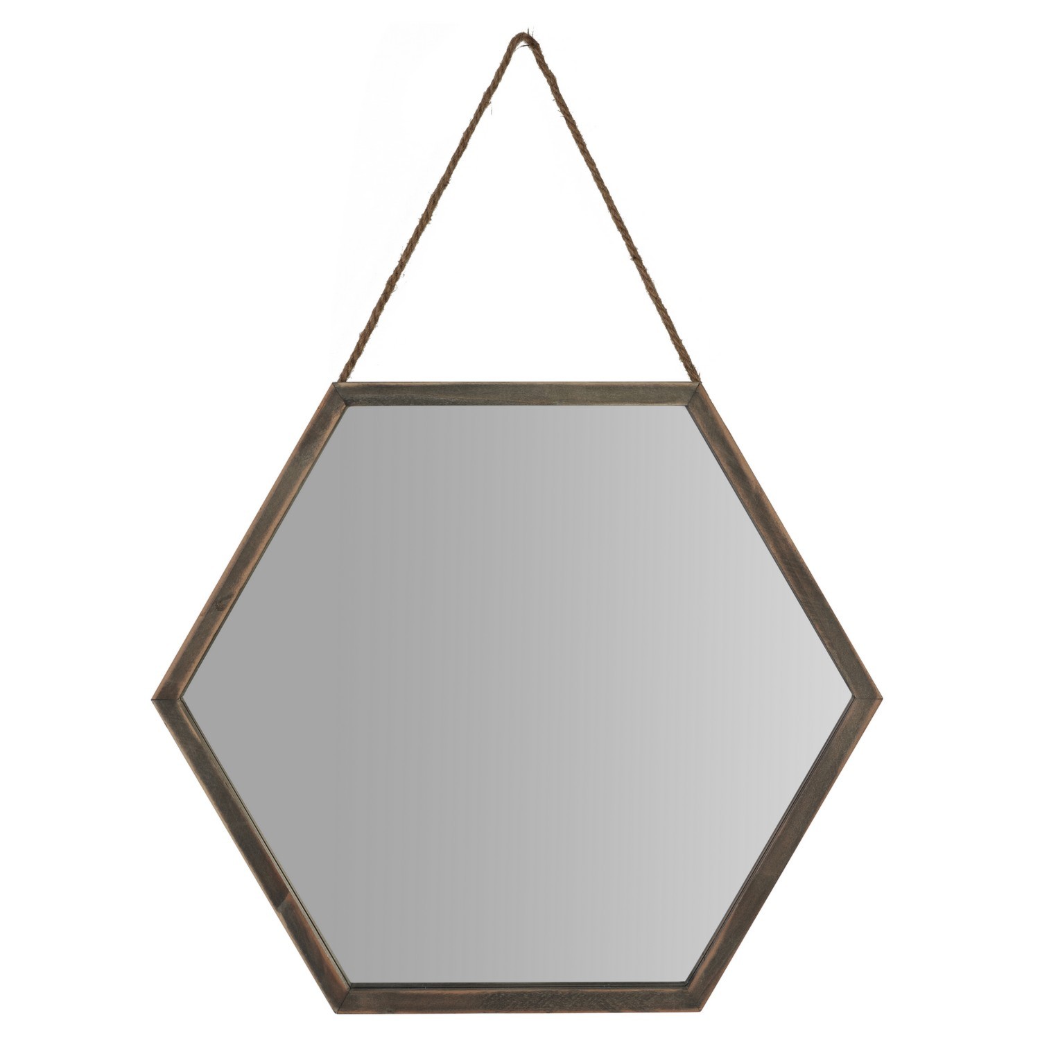 Hexagonal Framed Mirror - Natural