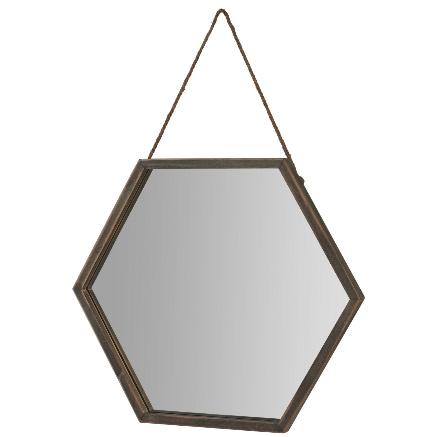 Hexagonal Framed Mirror - Natural
