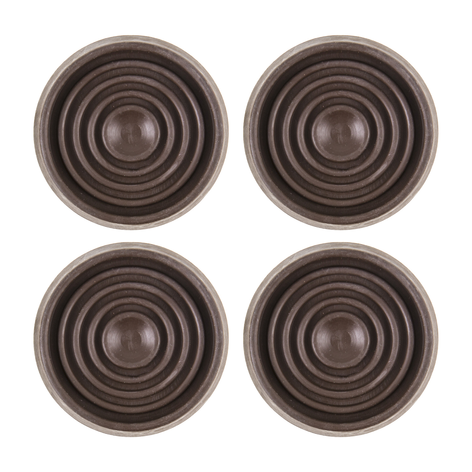 Round Rubber Cup Castors - Brown
