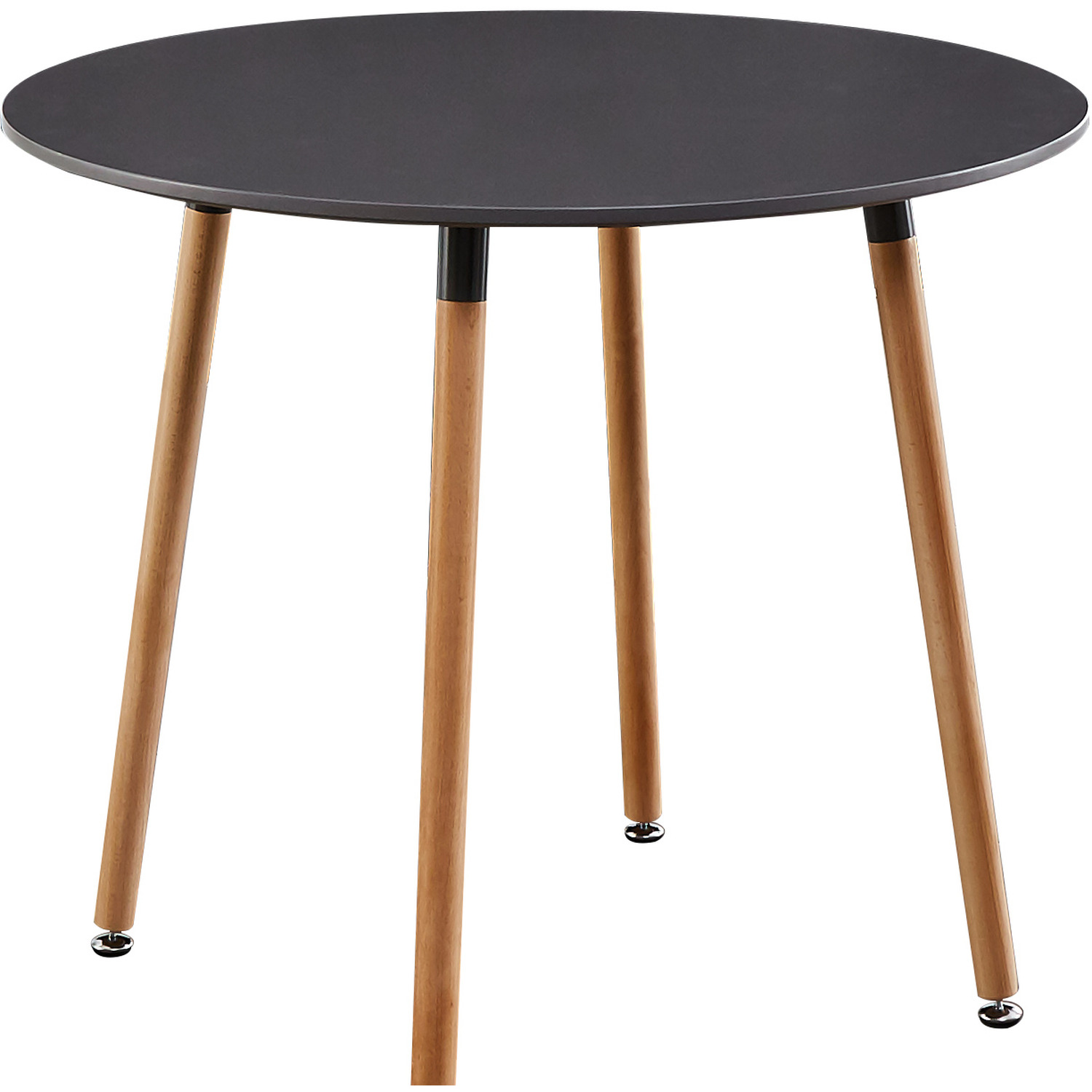 Dark Grey Round Wood Dining Table - Dark Grey