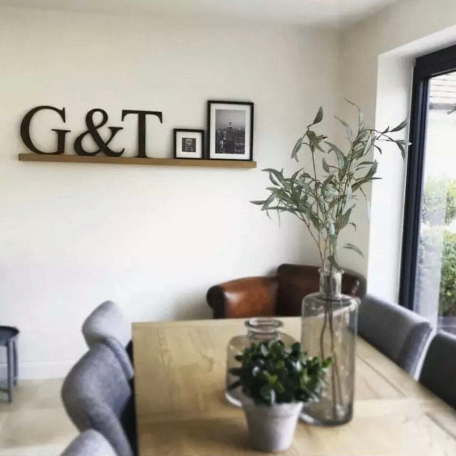 Home Bar Sign , Garden Bar , G and T Classic Letters , Personalised Gift - Rusted