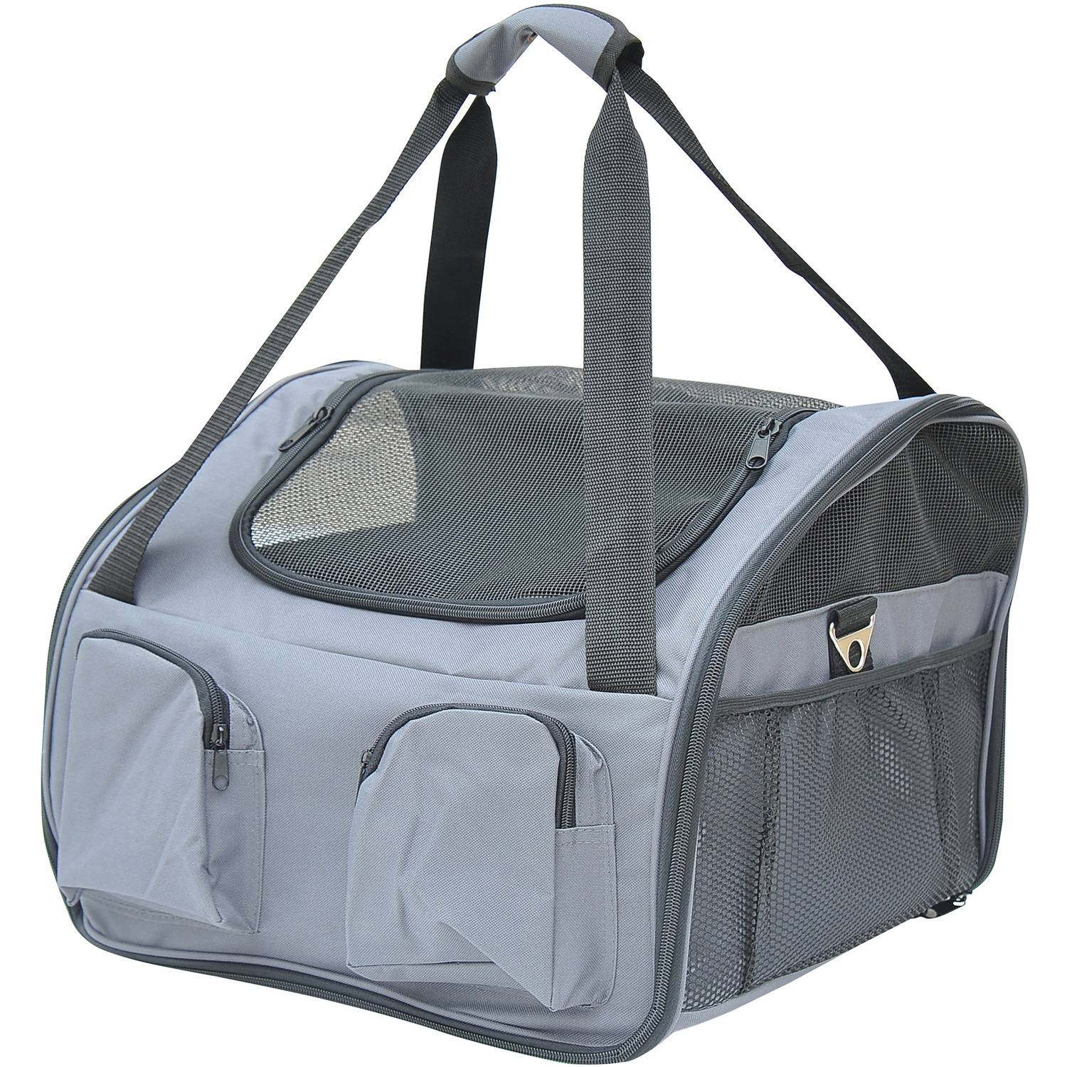 Pawhut Pets Carrier Folding Bag Car - Grey